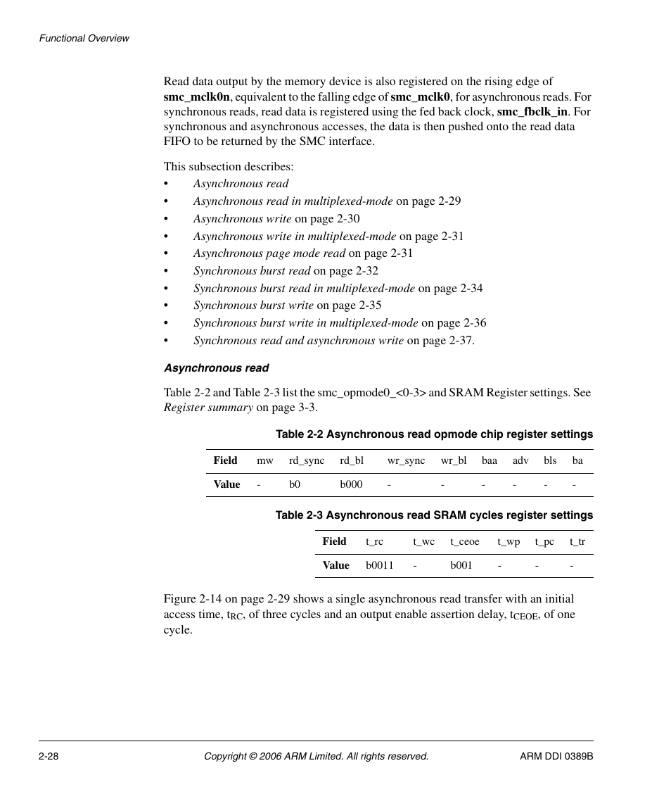 Table 2-2, Table 2-3 | SMC Networks ARM PL241 User Manual | Page 48 / 110