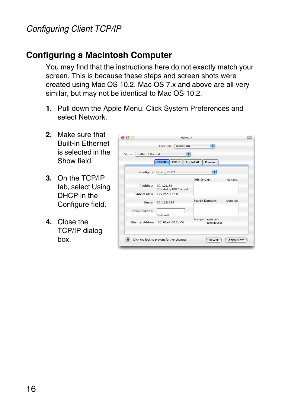 Configuring a macintosh computer | SMC Networks Barricade SMCWBR14-G User Manual | Page 28 / 105