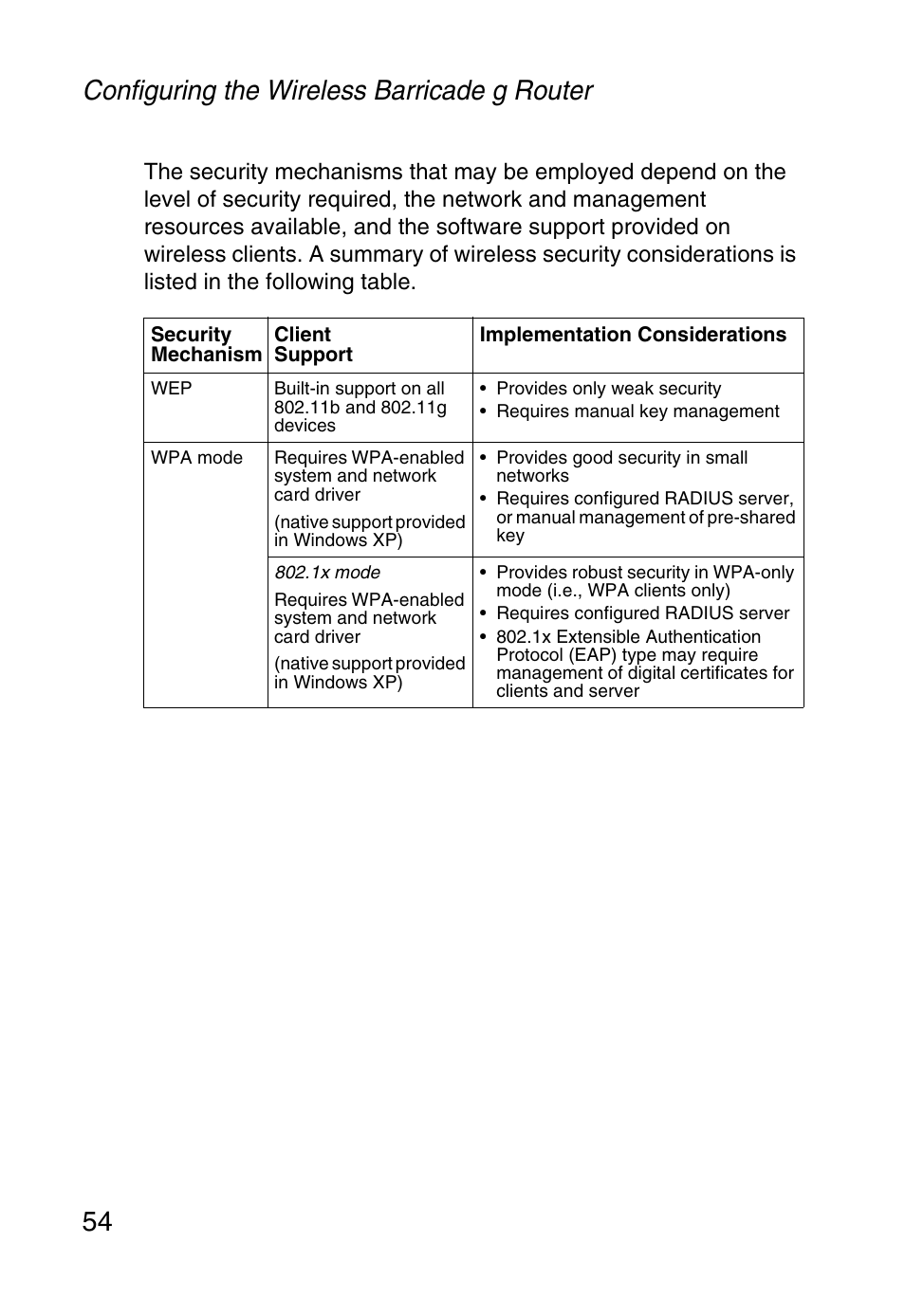 Configuring the wireless barricade g router 54 | SMC Networks Barricade SMCWBR14-G User Manual | Page 66 / 105