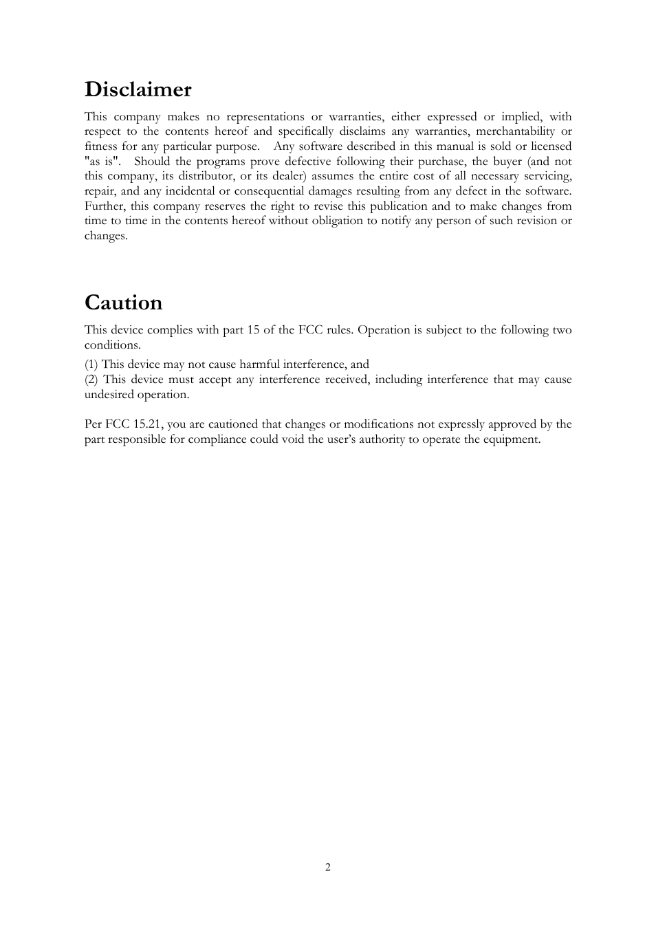 Disclaimer, Caution | SMC Networks SMC3056IM V5 User Manual | Page 4 / 12