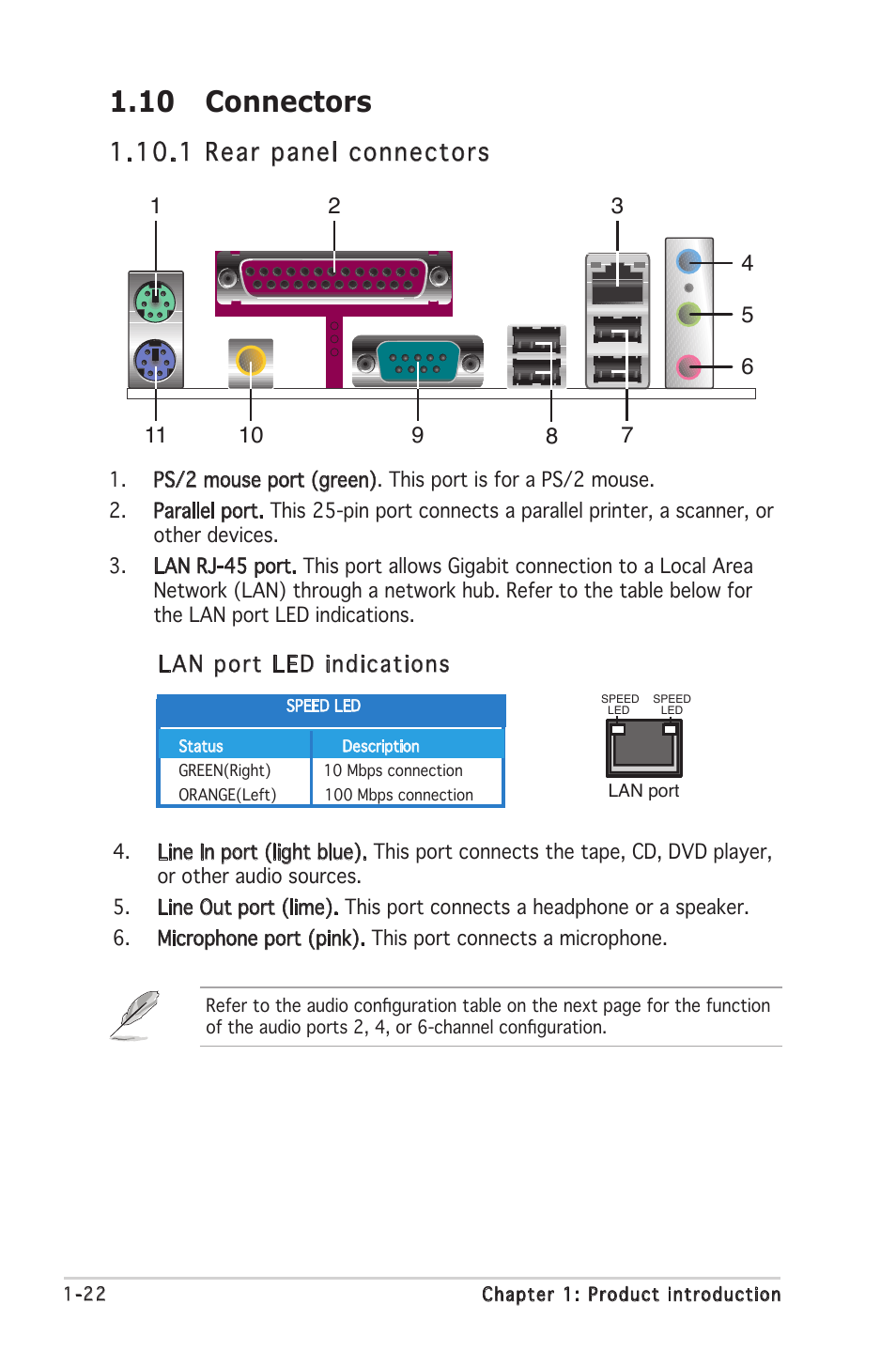 10 connectors, 1 rear panel connectors | Asus A8V-X User Manual | Page 34 / 86