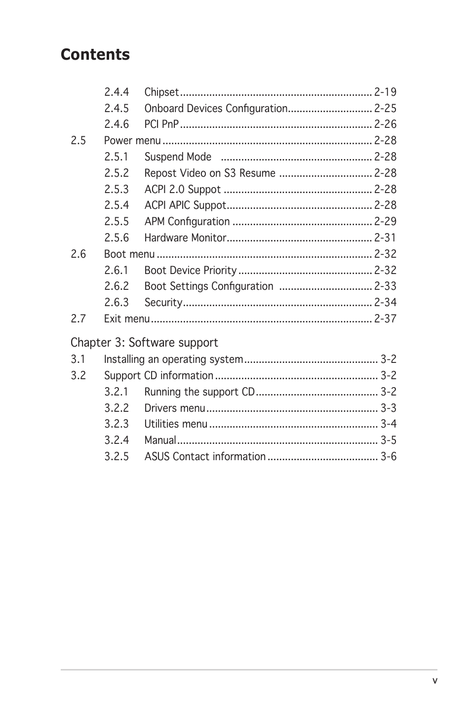 Asus A8V-X User Manual | Page 5 / 86