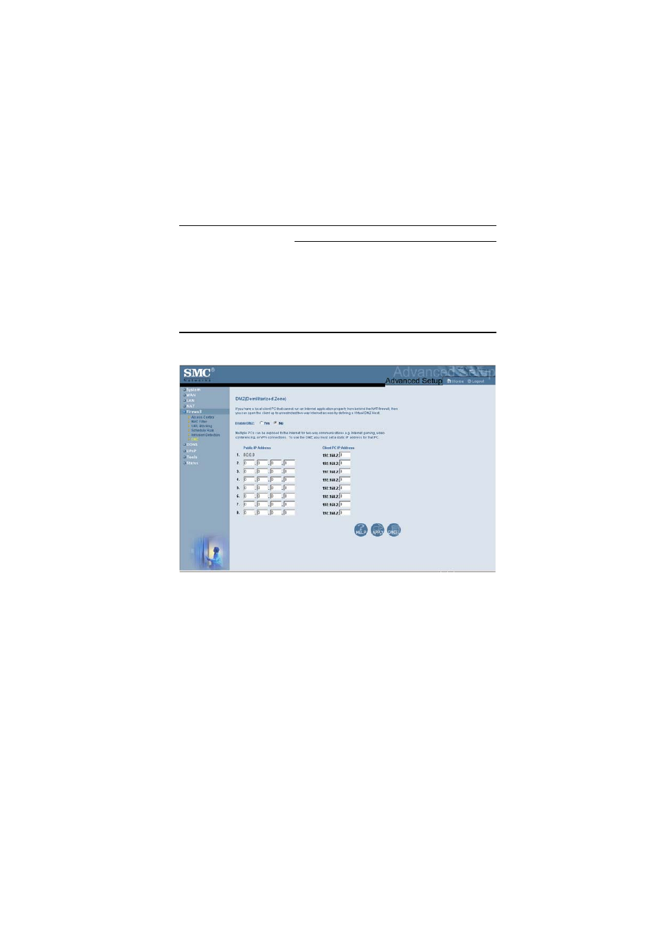 Configuring the barricade™ router 68 | SMC Networks SMC7004ABR V.2 User Manual | Page 71 / 109