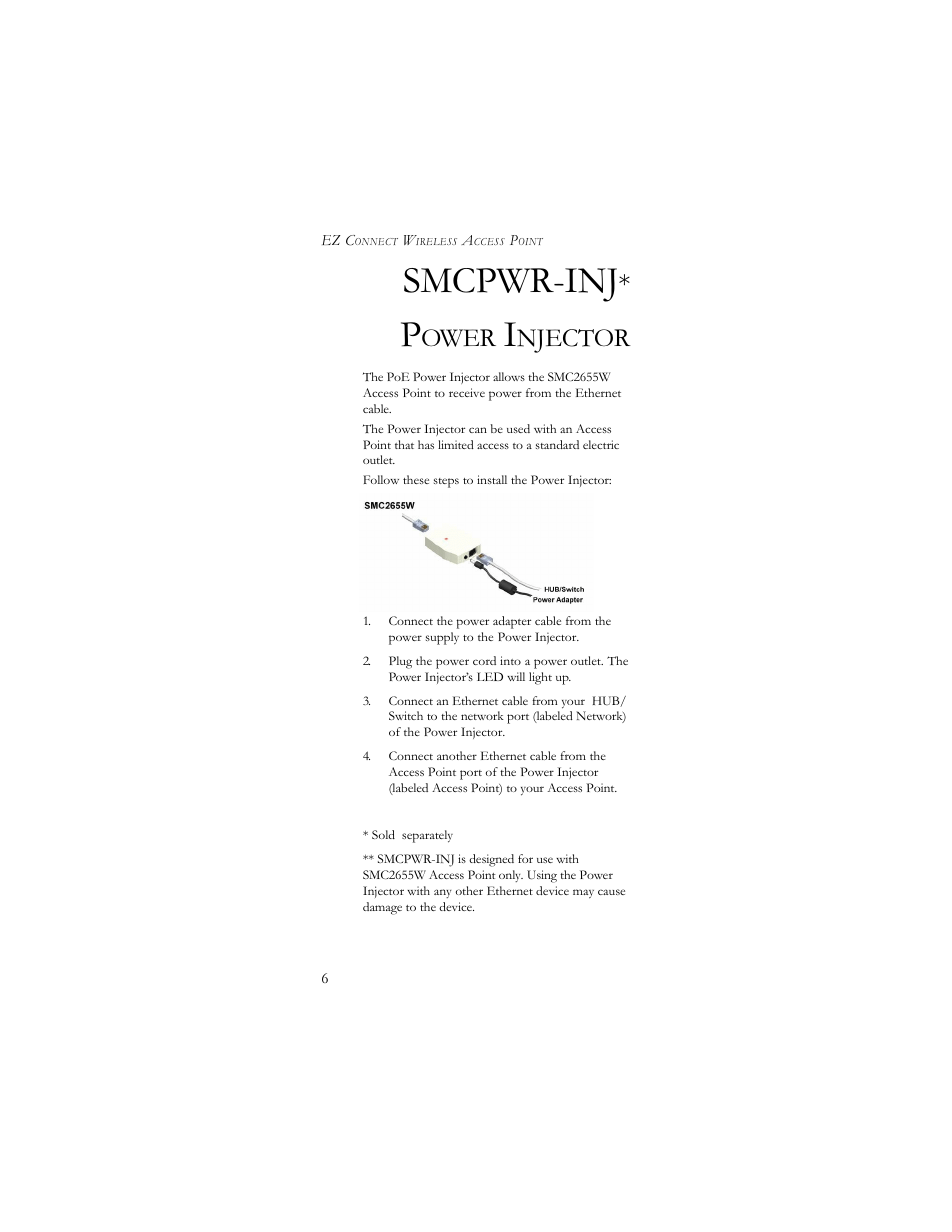 Smcpwr-inj, Ower, Njector | SMC Networks SMC2655W User Manual | Page 11 / 32