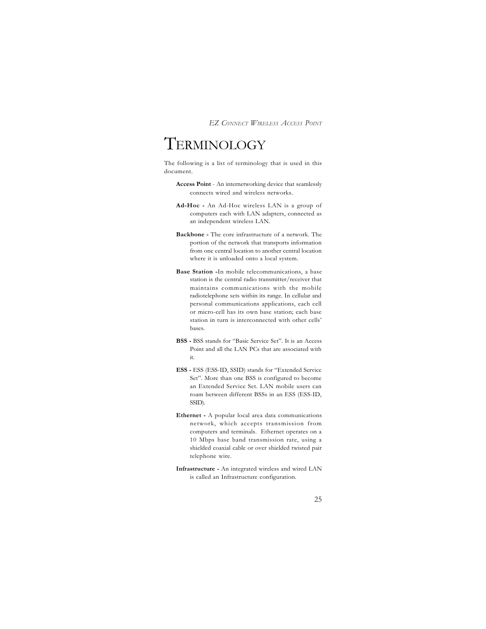 Erminology | SMC Networks SMC2655W User Manual | Page 30 / 32