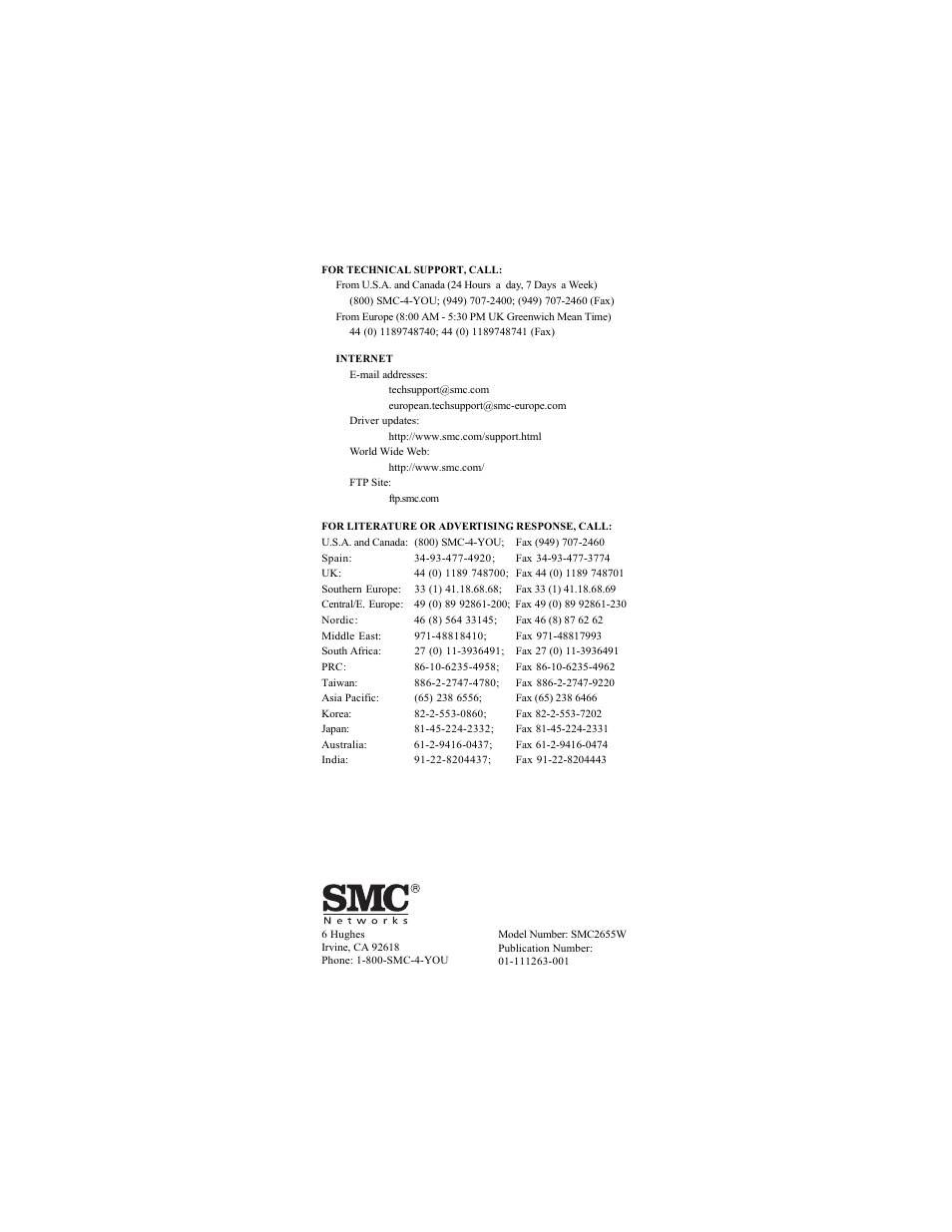 SMC Networks SMC2655W User Manual | Page 32 / 32