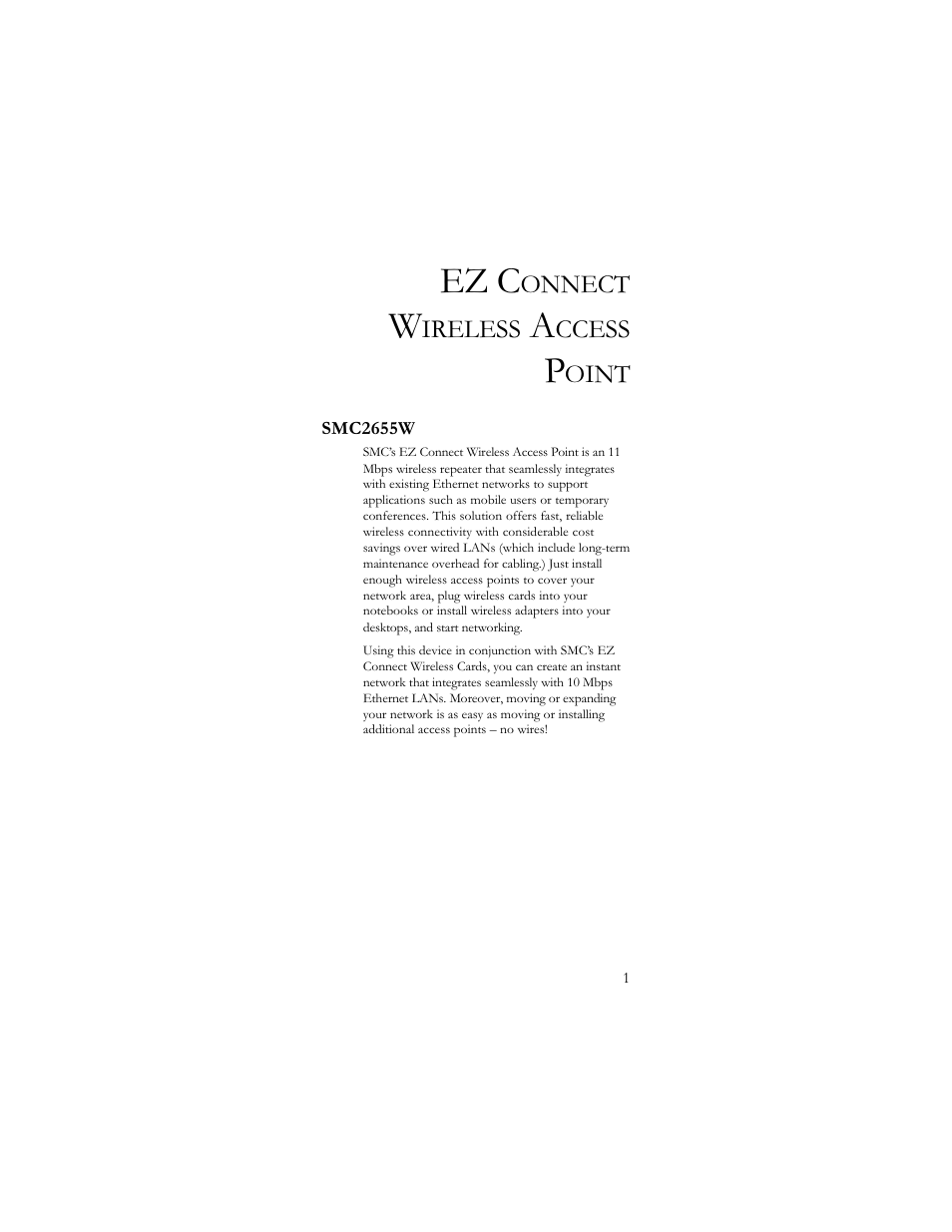 Ez c, Onnect, Ireless | Ccess, Oint | SMC Networks SMC2655W User Manual | Page 6 / 32