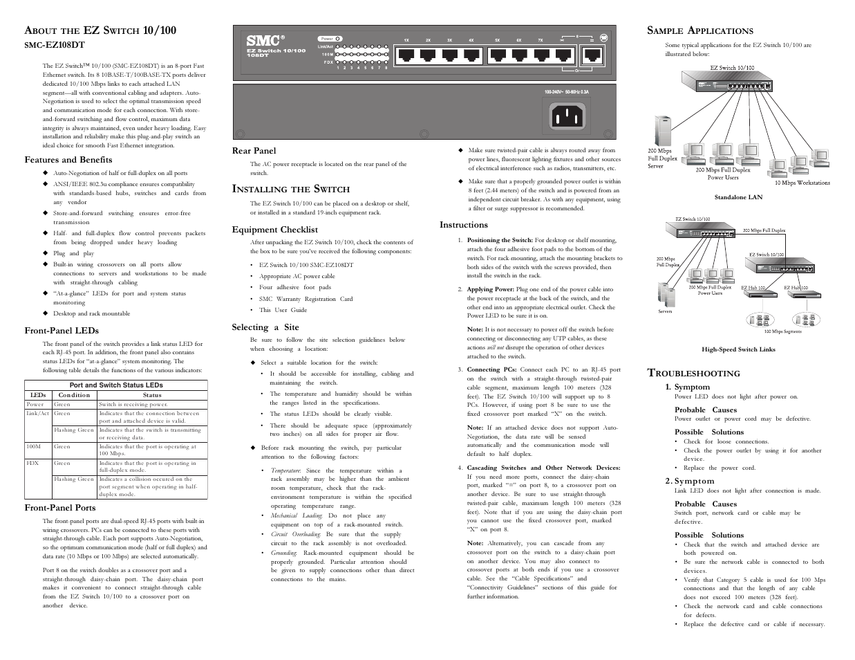 SMC Networks SMC-EZ108DT User Manual | 2 pages