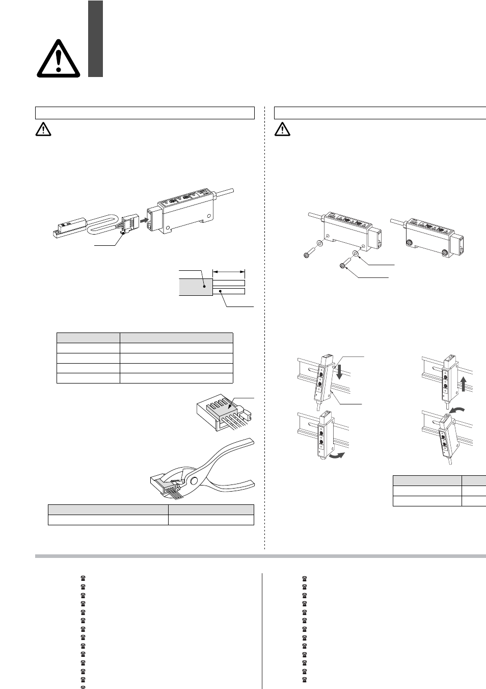 Trimmer auto switch precautions 3, Caution, Connection and removal of connector | Mounting with screws, Mounting and removal to din rail, Connection of sensor connector, Wiring mounting of amplifier unit, Be sure to read before handling | SMC Networks Series D- 7K User Manual | Page 8 / 8