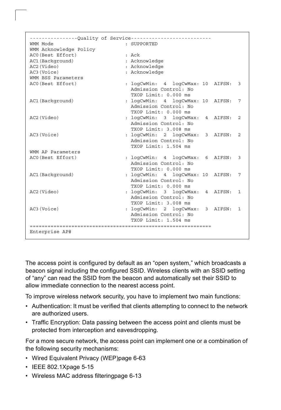 Security, Security 6-63 | SMC Networks SMC2552W-G2-17 User Manual | Page 109 / 296