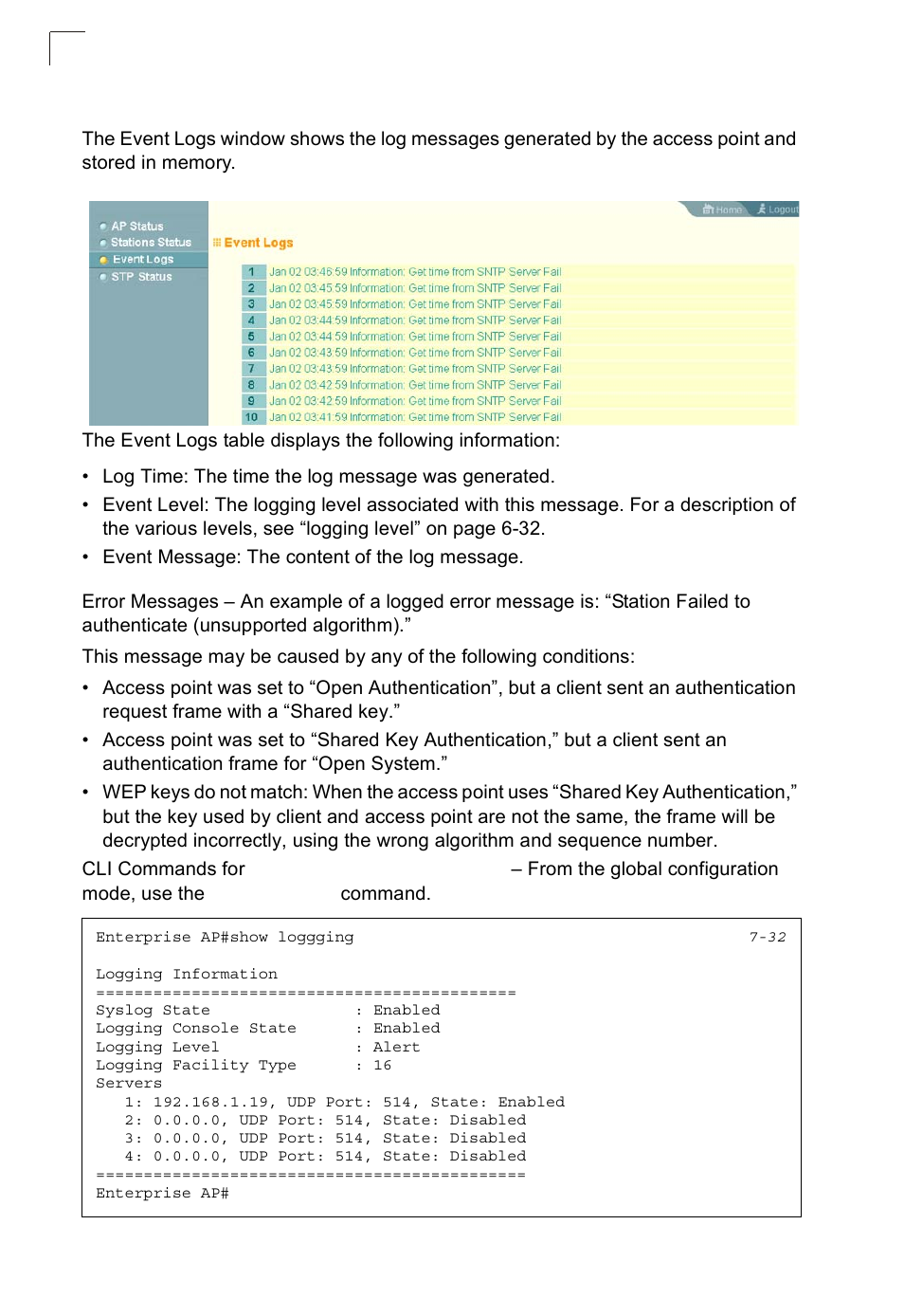 Event logs | SMC Networks SMC2552W-G2-17 User Manual | Page 135 / 296