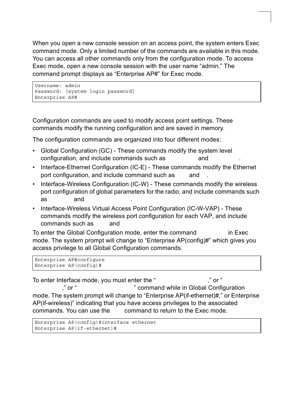 Exec commands, Configuration commands | SMC Networks SMC2552W-G2-17 User Manual | Page 142 / 296