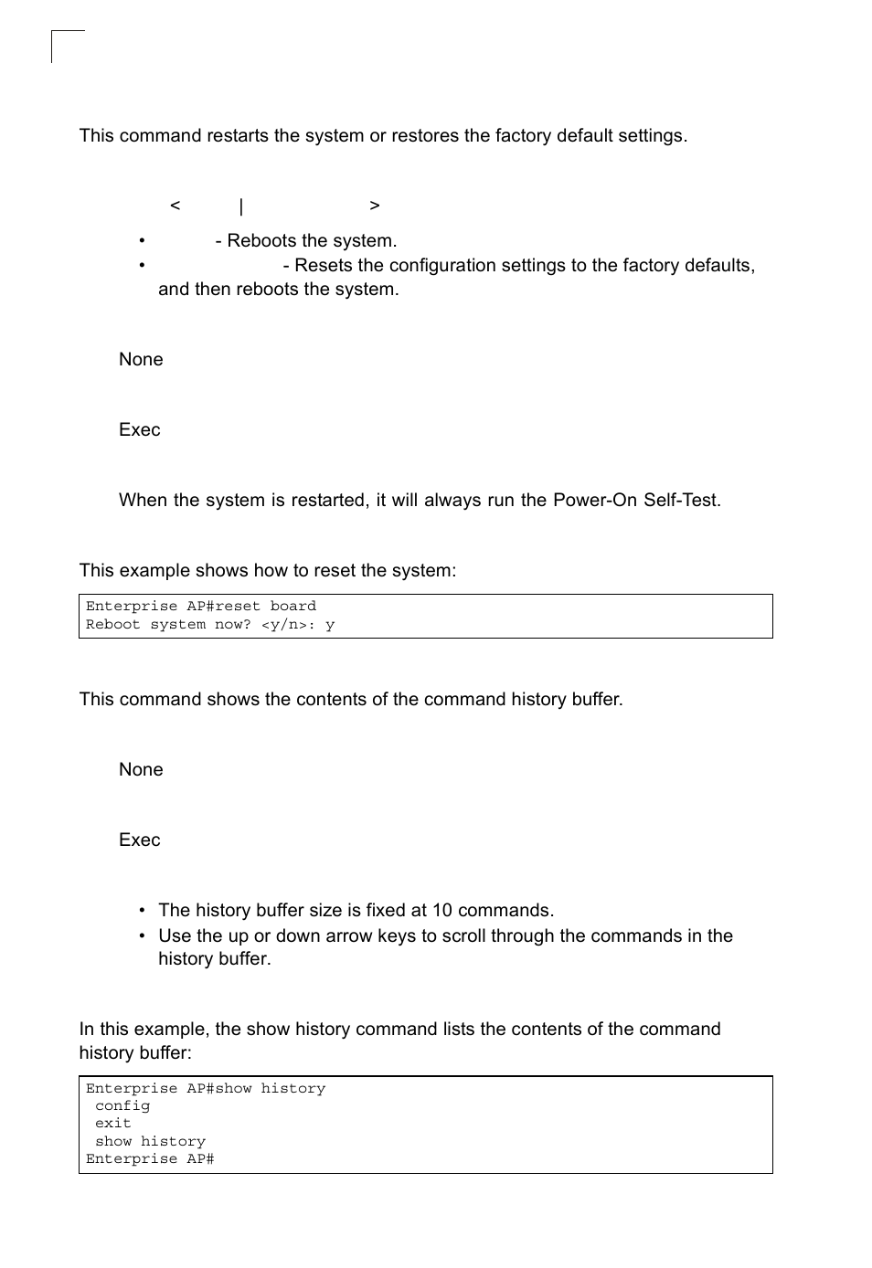 Reset, Show history, Reset 7-10 show history | SMC Networks SMC2552W-G2-17 User Manual | Page 147 / 296