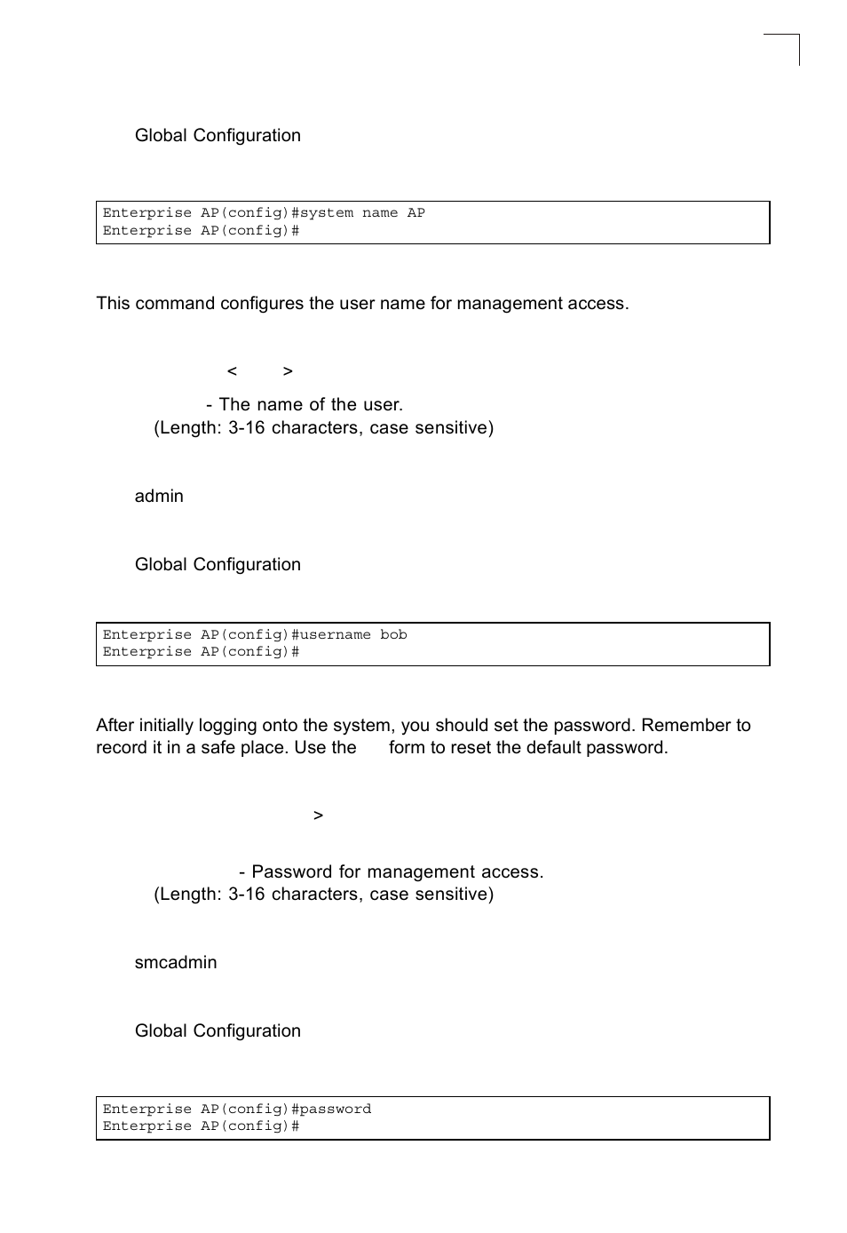 Username, Password, Username 7-15 password 7-15 | SMC Networks SMC2552W-G2-17 User Manual | Page 152 / 296