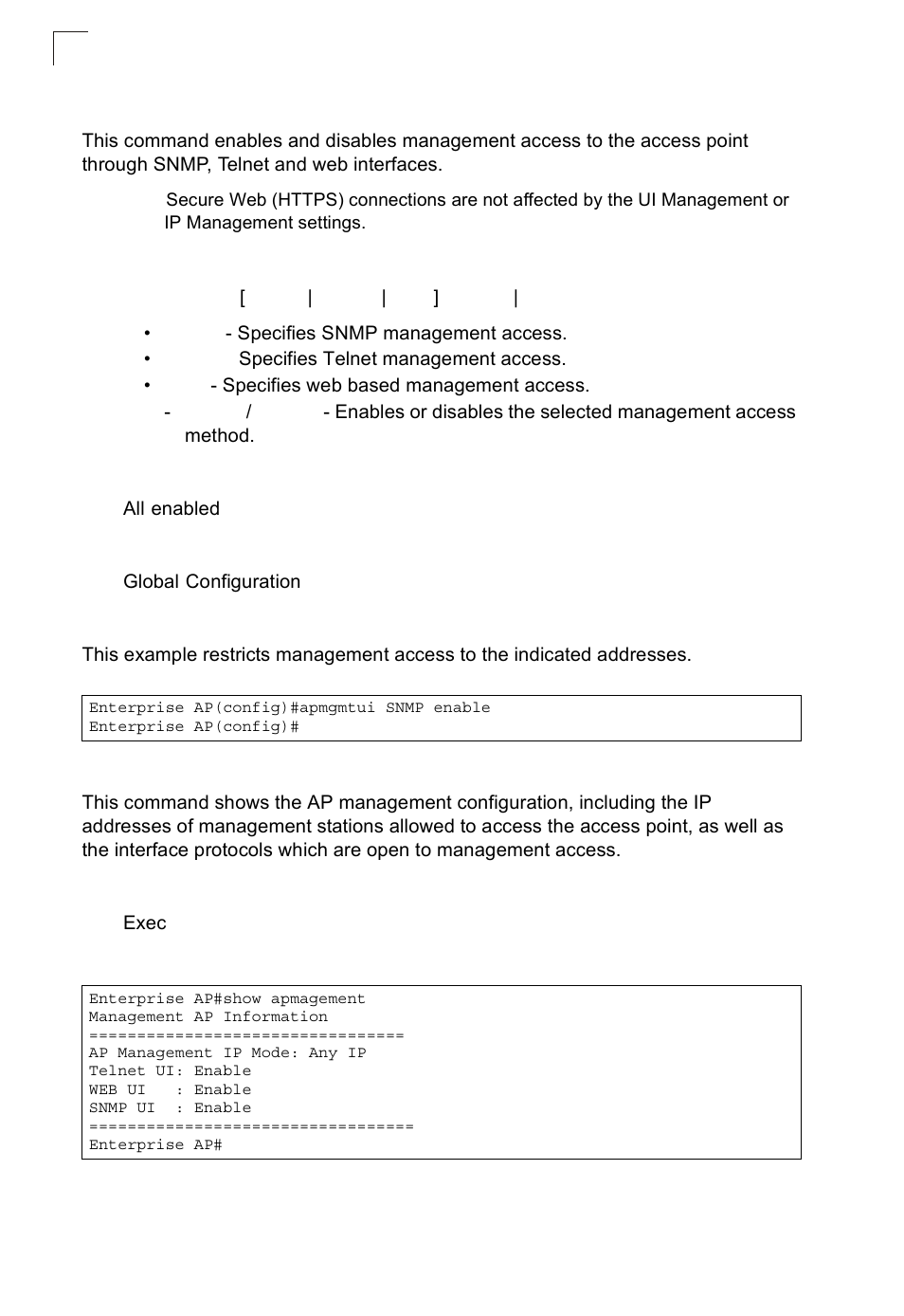 Apmgmtui, Show apmagement, Apmgmtui 7-22 show apmagement | SMC Networks SMC2552W-G2-17 User Manual | Page 159 / 296