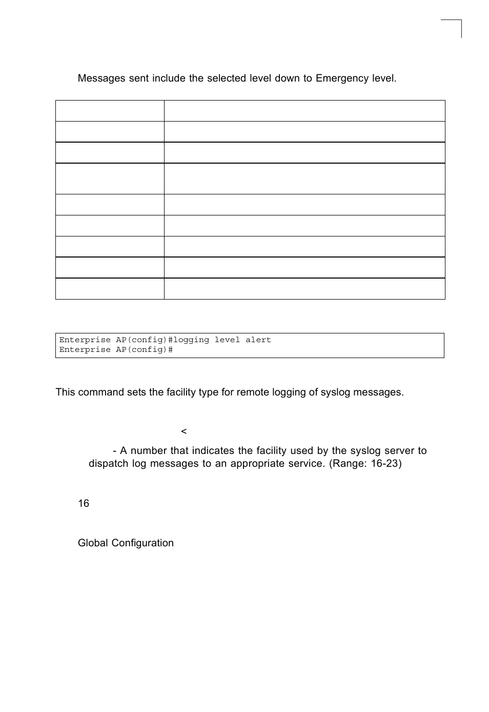 Logging facility-type | SMC Networks SMC2552W-G2-17 User Manual | Page 168 / 296