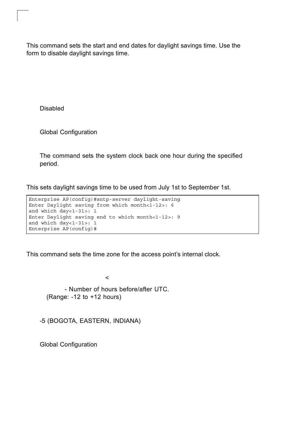 Sntp-server daylight-saving, Sntp-server timezone | SMC Networks SMC2552W-G2-17 User Manual | Page 173 / 296