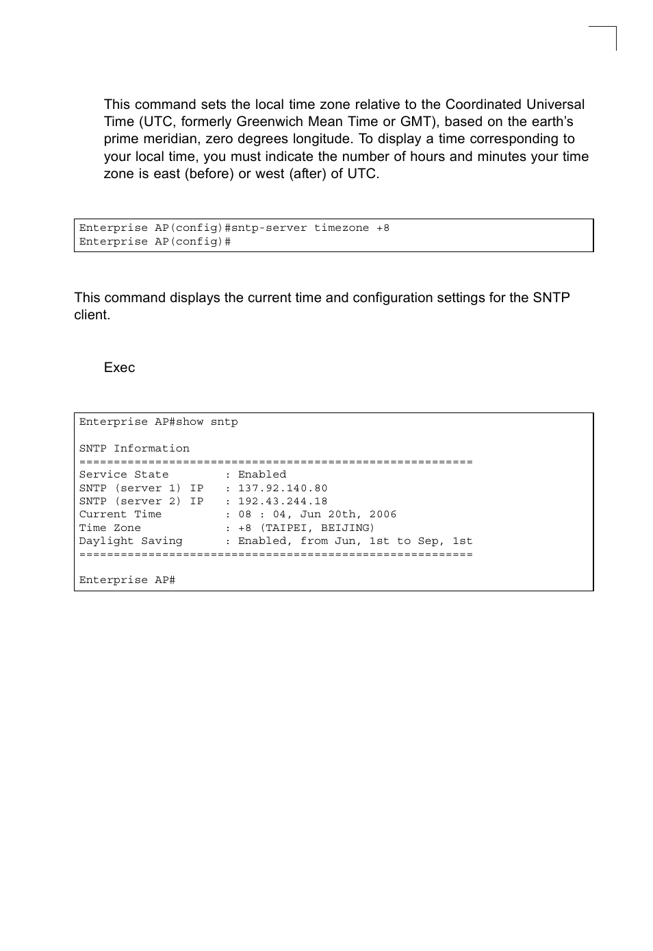 Show sntp | SMC Networks SMC2552W-G2-17 User Manual | Page 174 / 296