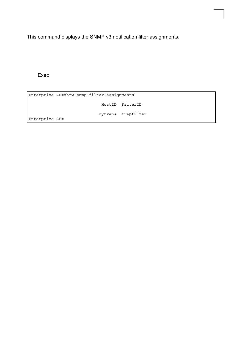 Show snmp filter-assignments | SMC Networks SMC2552W-G2-17 User Manual | Page 190 / 296