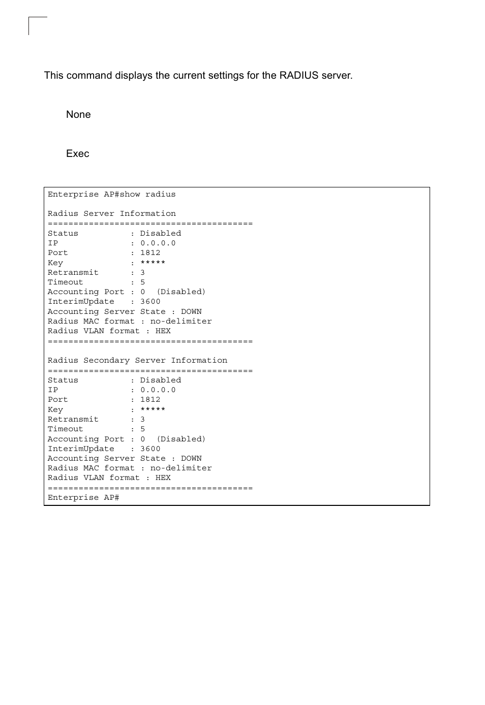 Show radius | SMC Networks SMC2552W-G2-17 User Manual | Page 201 / 296