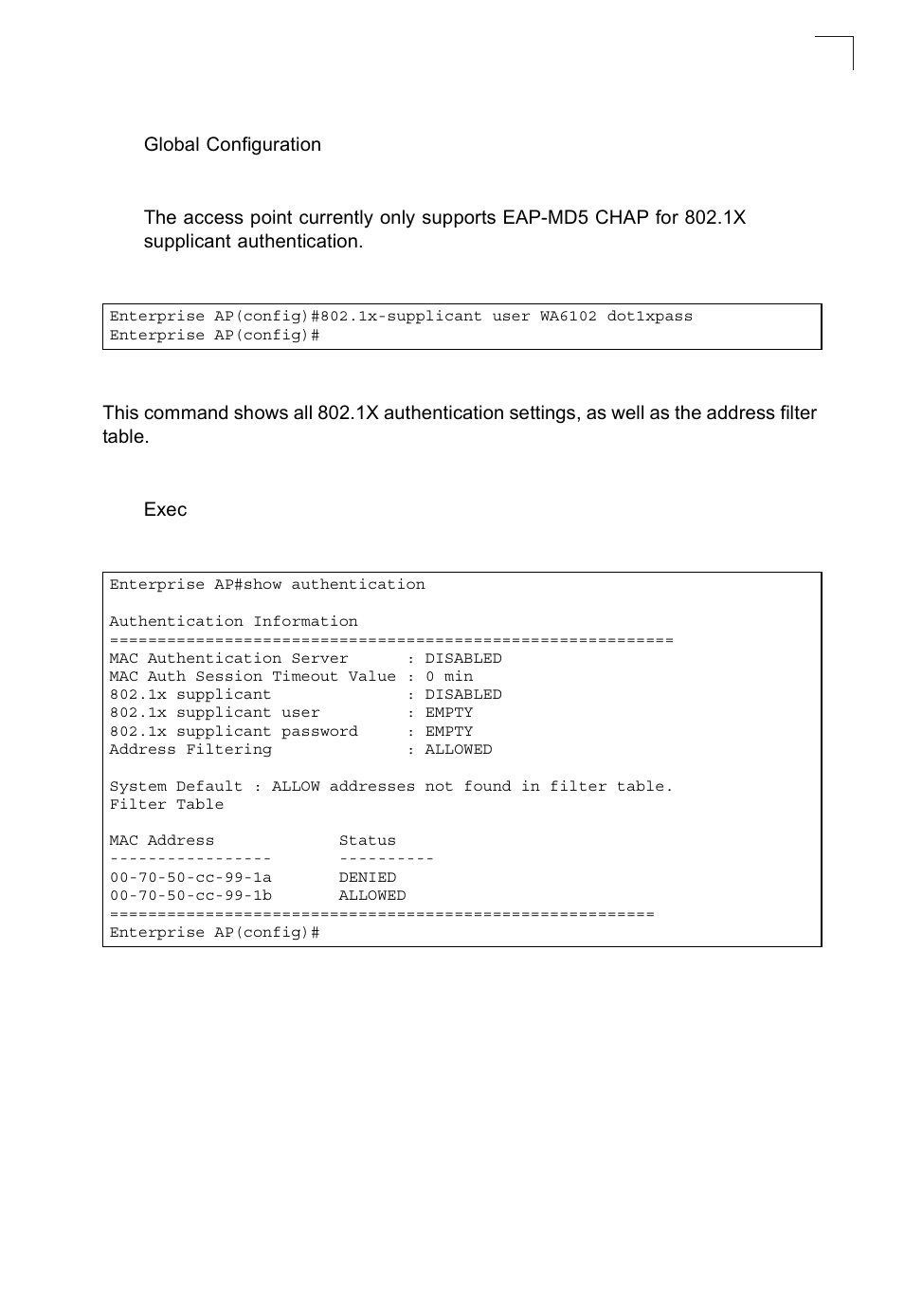 Show authentication | SMC Networks SMC2552W-G2-17 User Manual | Page 206 / 296