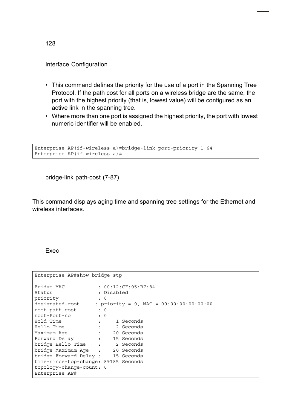 Show bridge stp | SMC Networks SMC2552W-G2-17 User Manual | Page 224 / 296