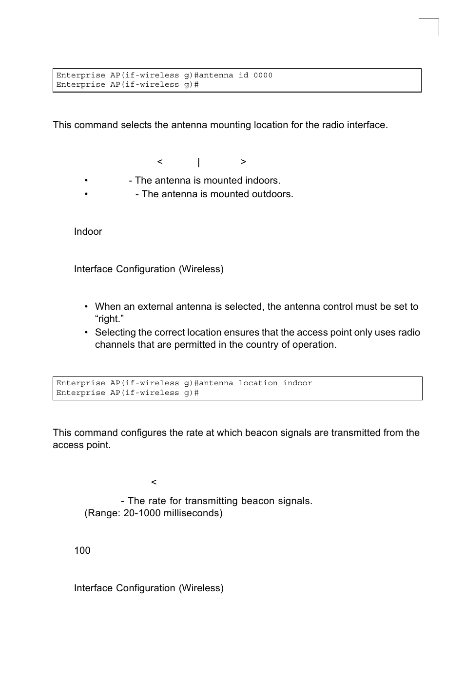 Antenna location, Beacon-interval, Beacon-interval 7-101 | SMC Networks SMC2552W-G2-17 User Manual | Page 238 / 296