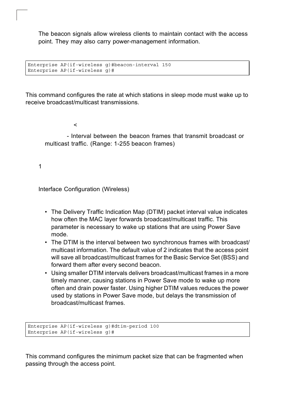 Dtim-period, Fragmentation-length, Dtim-period 7-102 fragmentation-length 7-102 | SMC Networks SMC2552W-G2-17 User Manual | Page 239 / 296