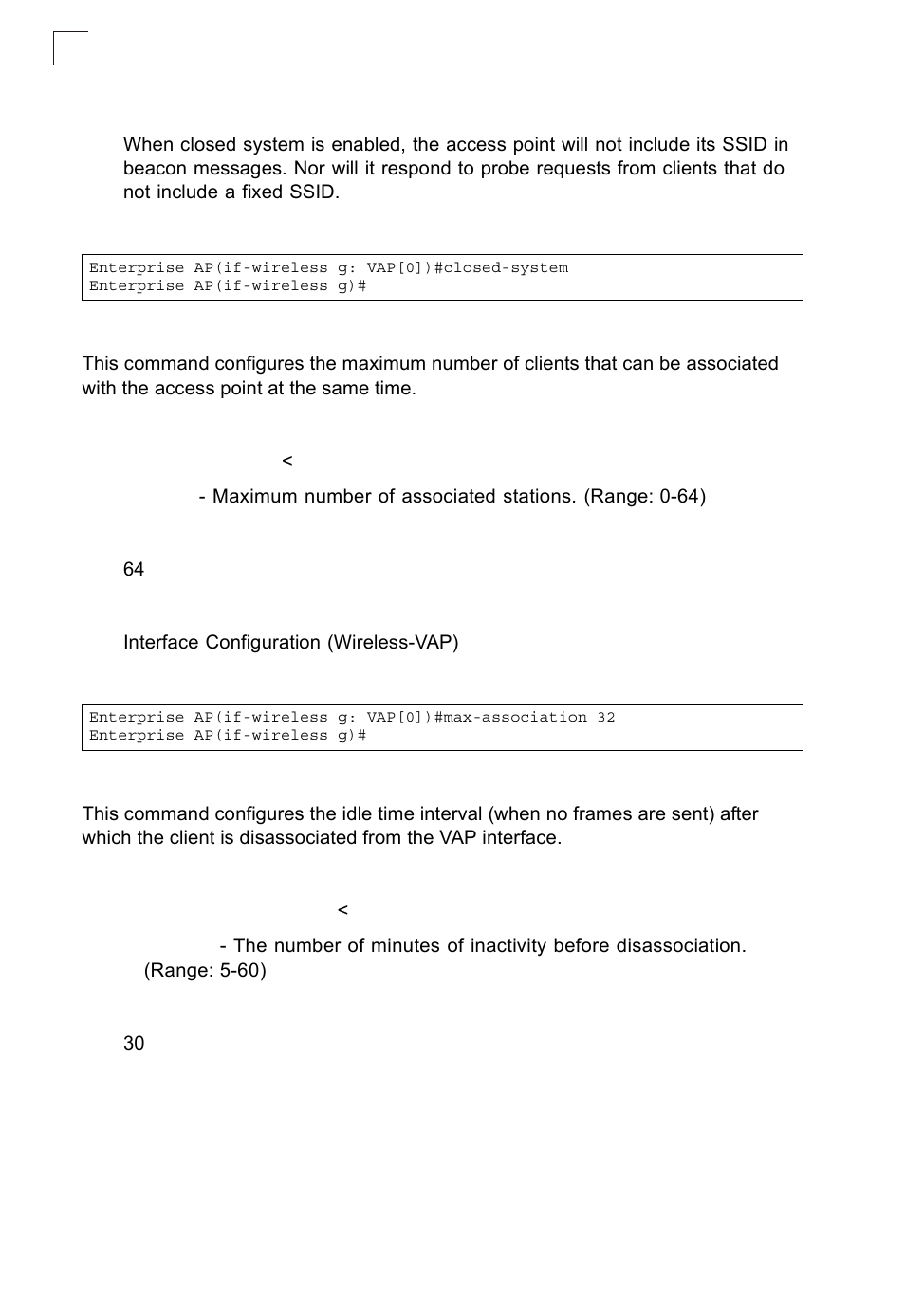 Max-association, Assoc-timeout-interval, Max-association 7-106 assoc-timeout-interval 7-106 | SMC Networks SMC2552W-G2-17 User Manual | Page 243 / 296