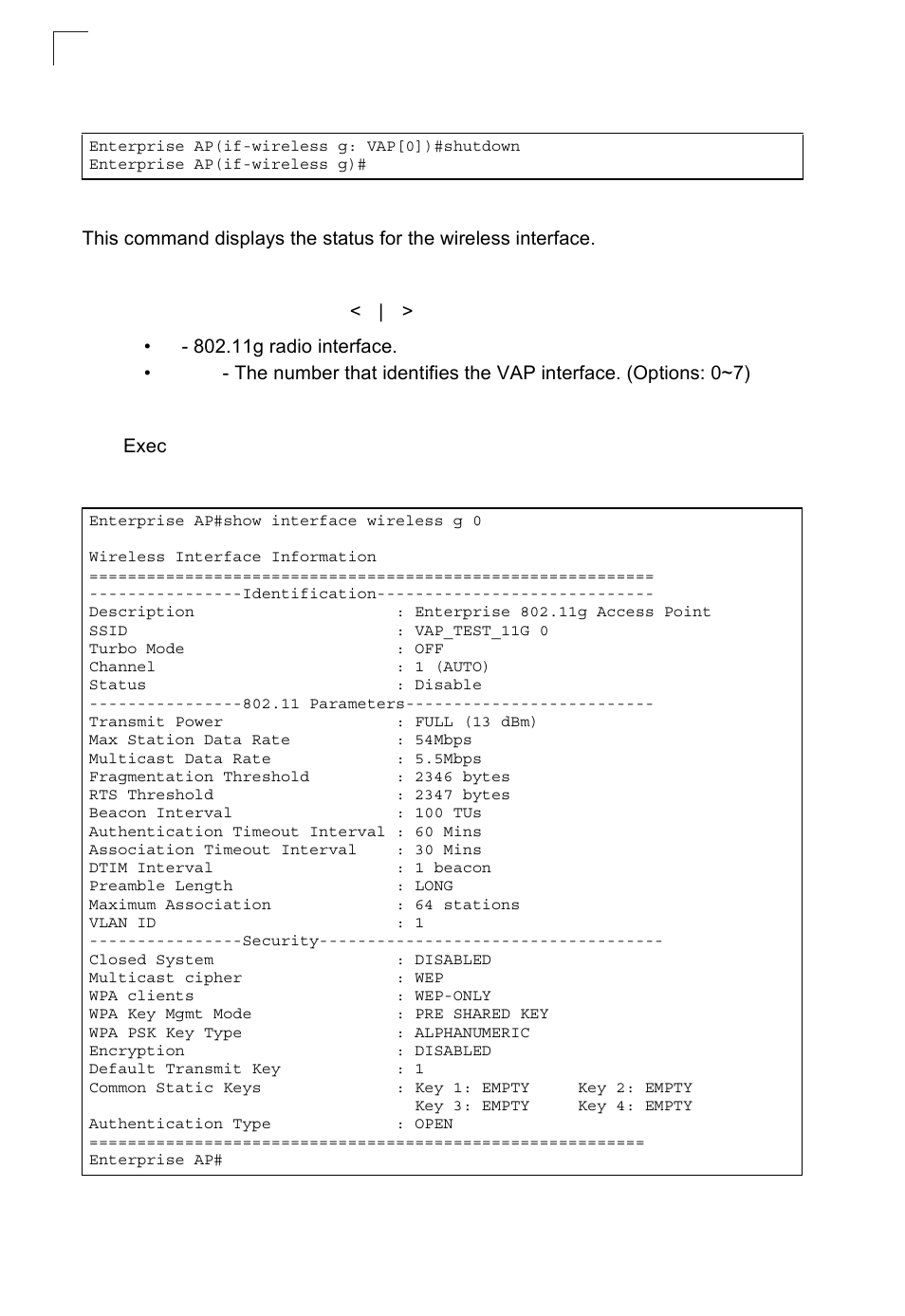 Show interface wireless | SMC Networks SMC2552W-G2-17 User Manual | Page 245 / 296