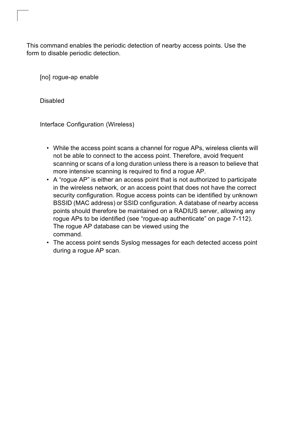 Rogue-ap enable | SMC Networks SMC2552W-G2-17 User Manual | Page 247 / 296