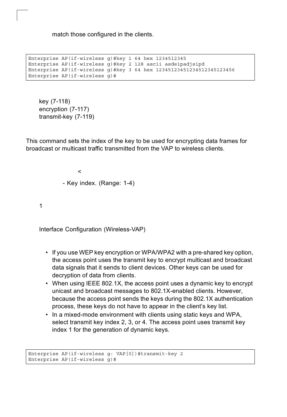 Transmit-key, Transmit-key 7-118 | SMC Networks SMC2552W-G2-17 User Manual | Page 255 / 296