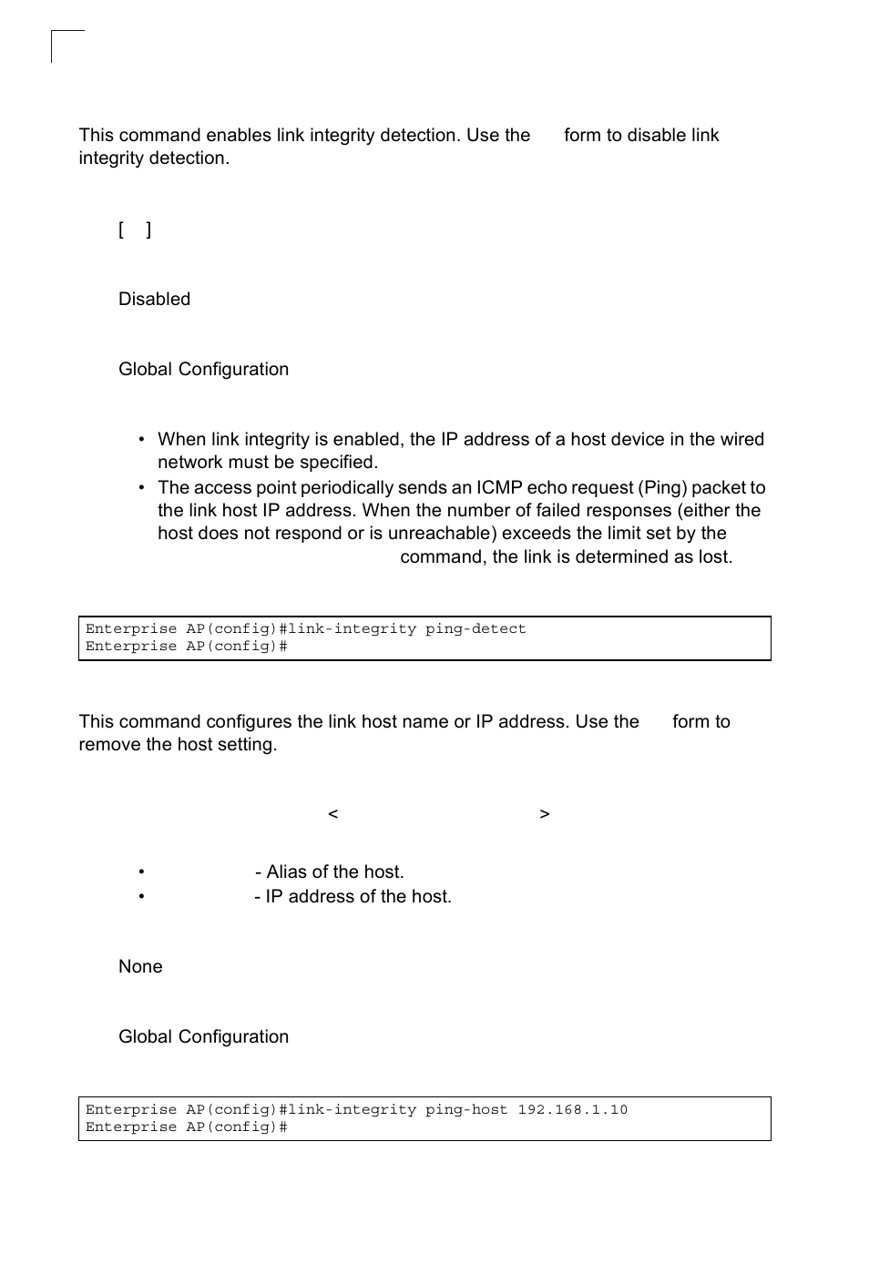 Link-integrity ping-detect, Link-integrity ping-host | SMC Networks SMC2552W-G2-17 User Manual | Page 261 / 296