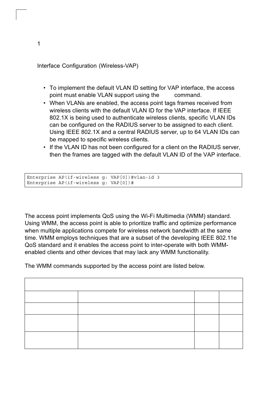 Wmm commands | SMC Networks SMC2552W-G2-17 User Manual | Page 267 / 296