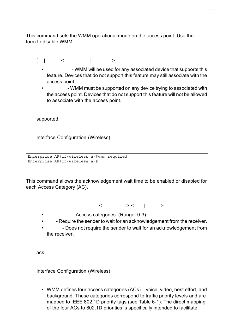 Wmm-acknowledge-policy, Wmm 7-131 wmm-acknowledge-policy 7-131 | SMC Networks SMC2552W-G2-17 User Manual | Page 268 / 296