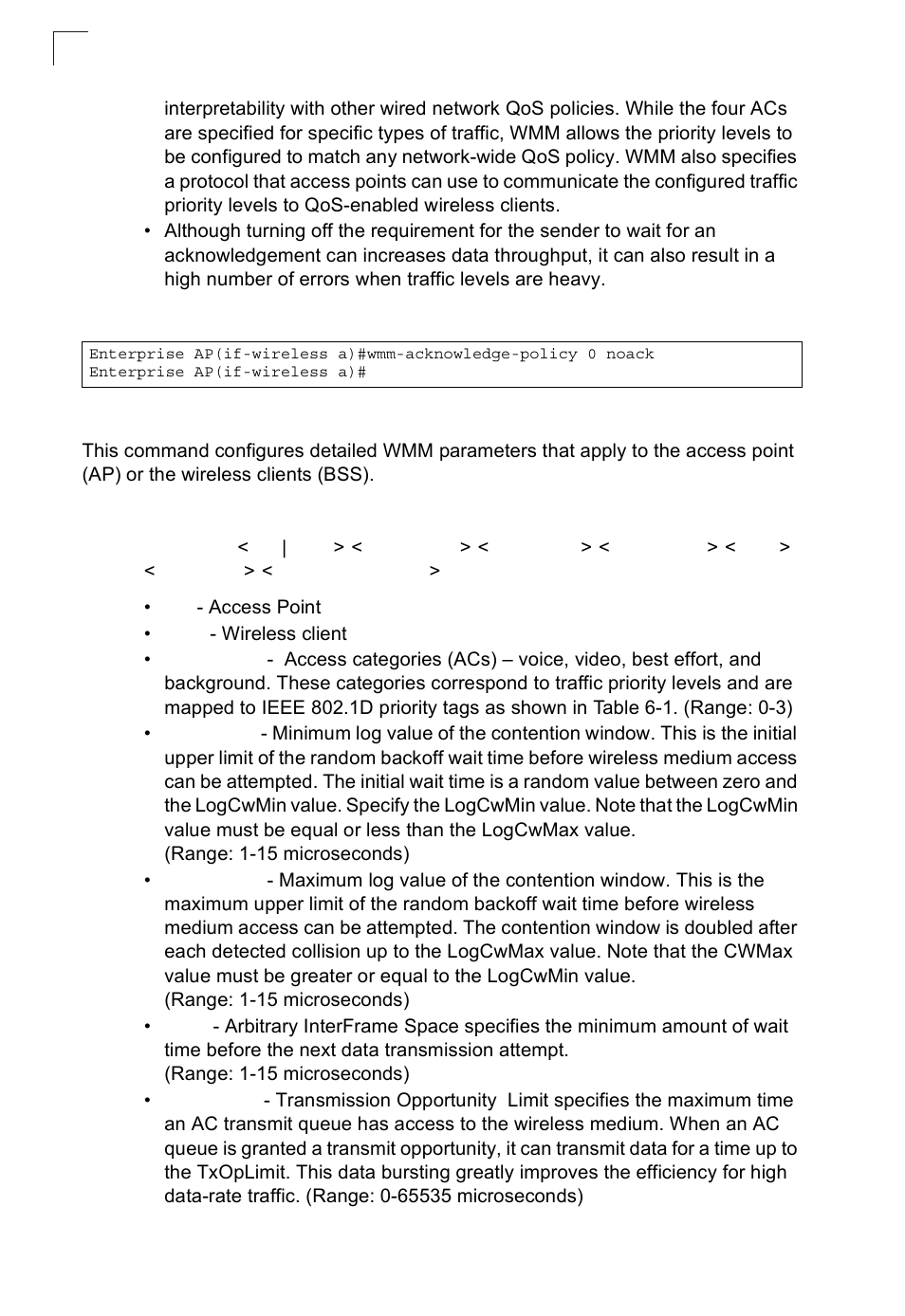 Wmmparam, Wmmparam 7-132 | SMC Networks SMC2552W-G2-17 User Manual | Page 269 / 296