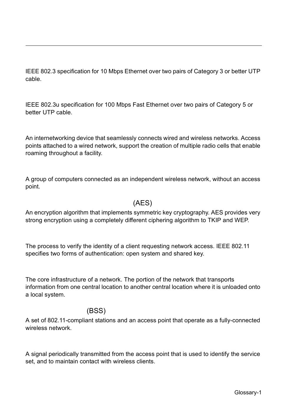 Glossary | SMC Networks SMC2552W-G2-17 User Manual | Page 284 / 296