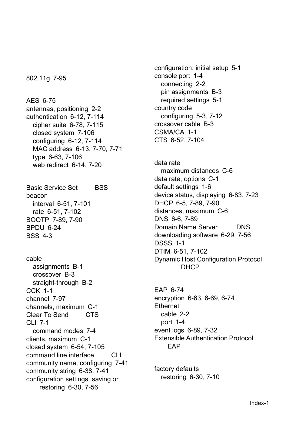 Index, Numerics | SMC Networks SMC2552W-G2-17 User Manual | Page 290 / 296