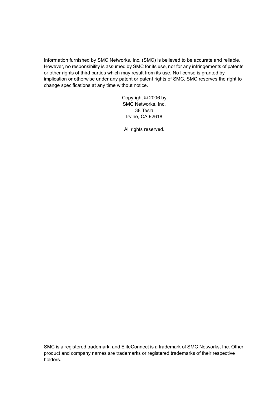 Copyright | SMC Networks SMC2552W-G2-17 User Manual | Page 3 / 296
