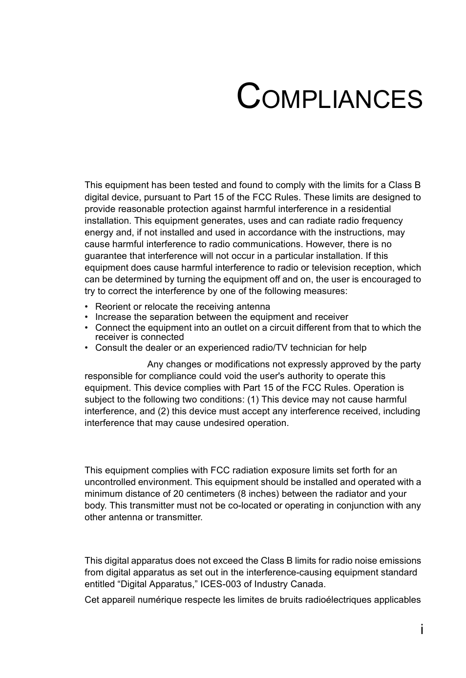 Ompliances | SMC Networks SMC2552W-G2-17 User Manual | Page 4 / 296