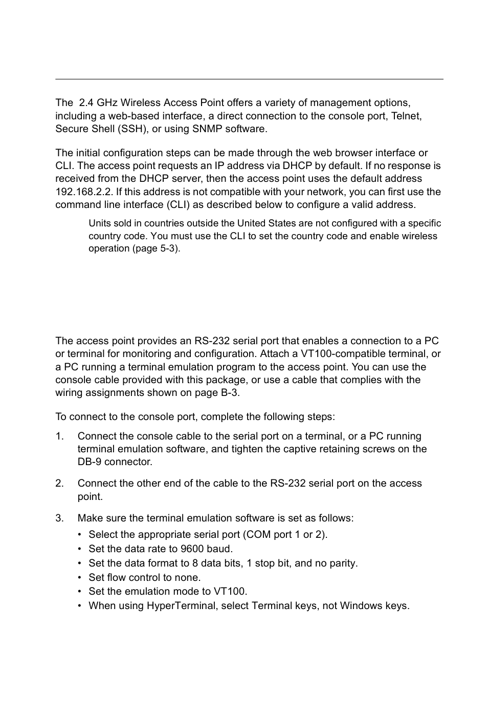 Chapter 5: initial configuration, Initial setup through the cli, Required connections | SMC Networks SMC2552W-G2-17 User Manual | Page 44 / 296