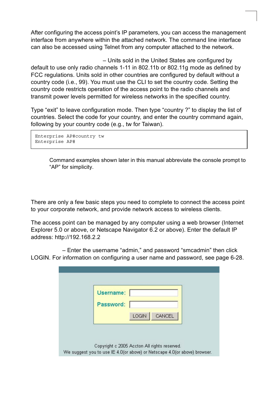 Logging in | SMC Networks SMC2552W-G2-17 User Manual | Page 46 / 296