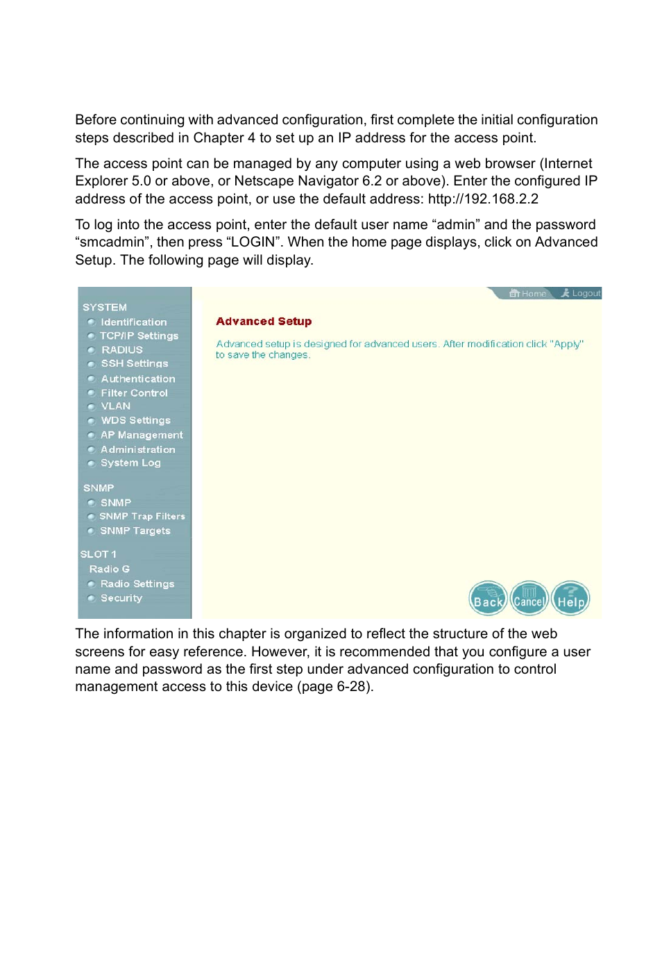 Chapter 6: system configuration | SMC Networks SMC2552W-G2-17 User Manual | Page 48 / 296