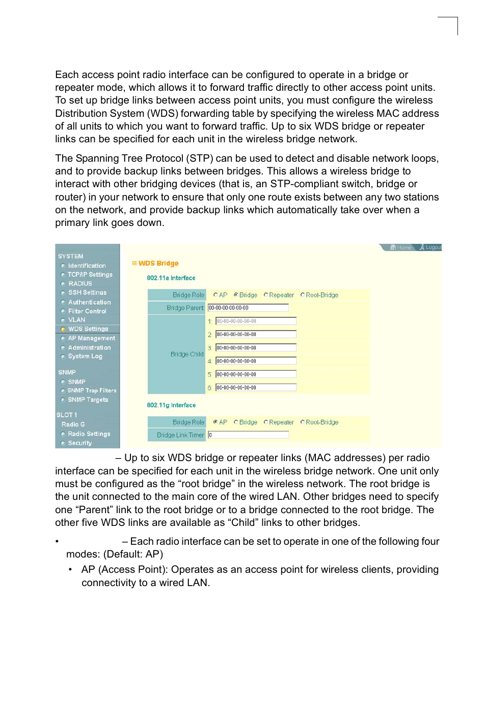 Wds settings | SMC Networks SMC2552W-G2-17 User Manual | Page 68 / 296