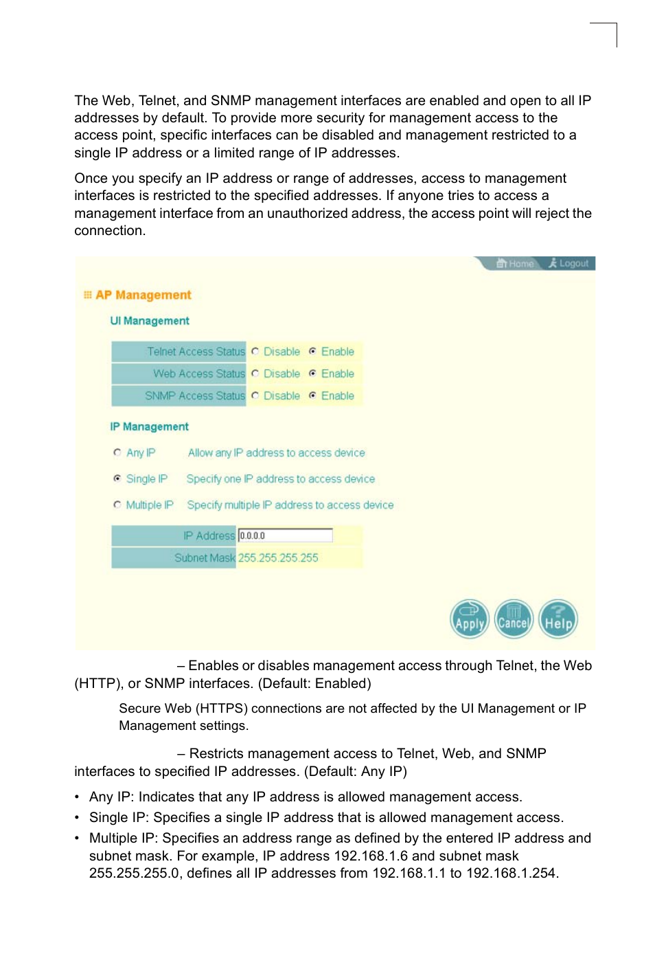 Ap management | SMC Networks SMC2552W-G2-17 User Manual | Page 74 / 296