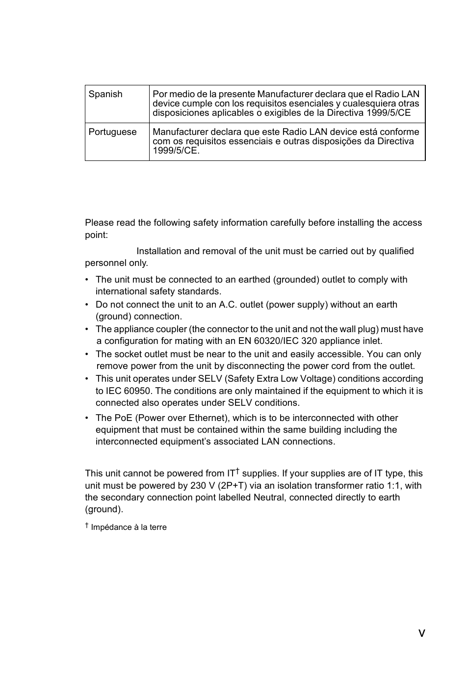 Vsafety compliance, Power cord safety | SMC Networks SMC2552W-G2-17 User Manual | Page 8 / 296
