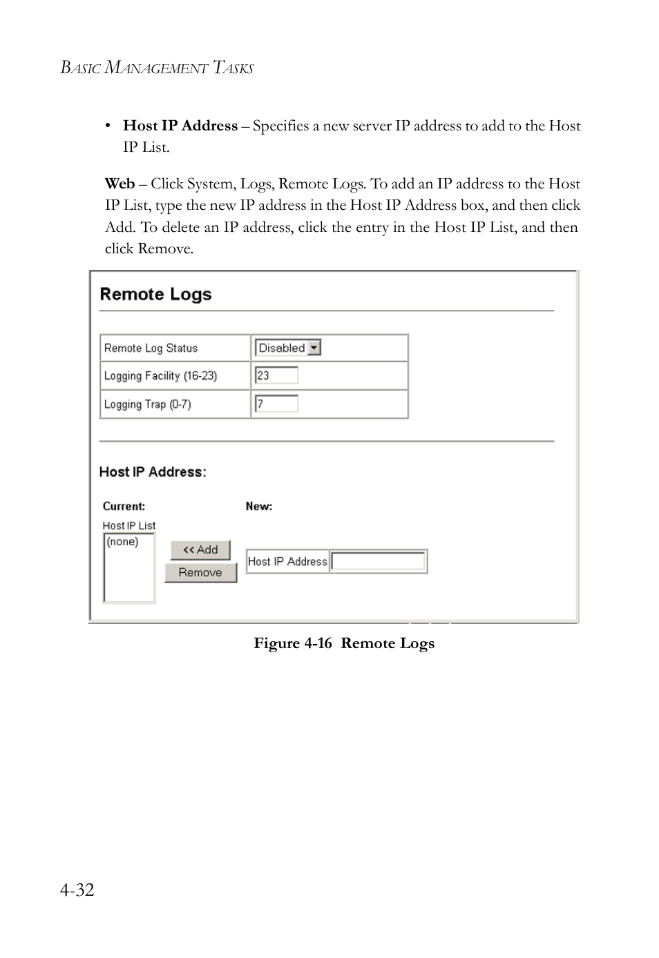 Figure 4-16 remote logs -32 | SMC Networks TigerAccess SMC7816M User Manual | Page 114 / 962