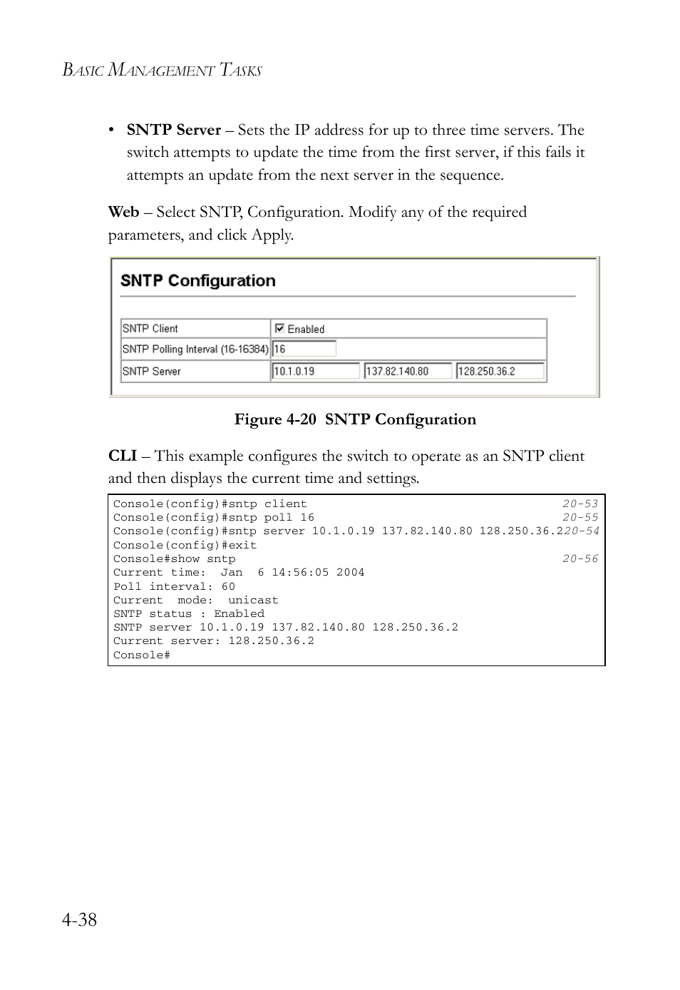 Figure 4-20 sntp configuration -38 | SMC Networks TigerAccess SMC7816M User Manual | Page 120 / 962