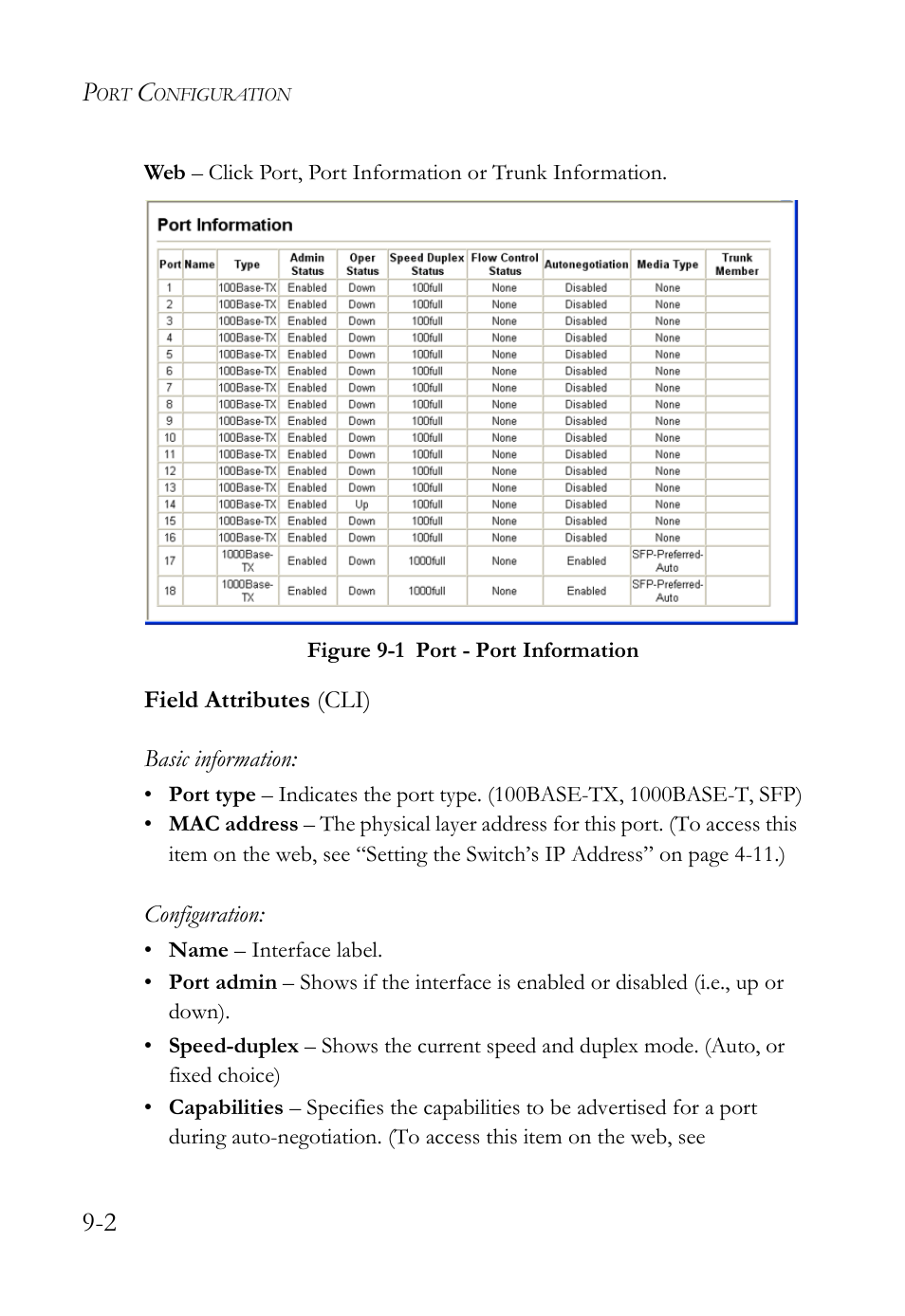 Figure 9-1, Port - port information -2 | SMC Networks TigerAccess SMC7816M User Manual | Page 218 / 962