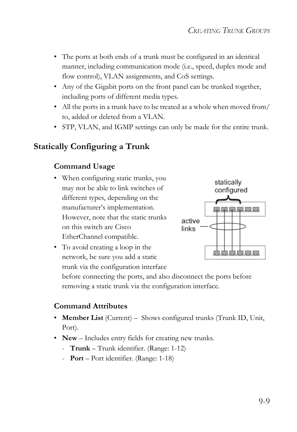 Statically configuring a trunk, Statically configuring a trunk -9 | SMC Networks TigerAccess SMC7816M User Manual | Page 225 / 962